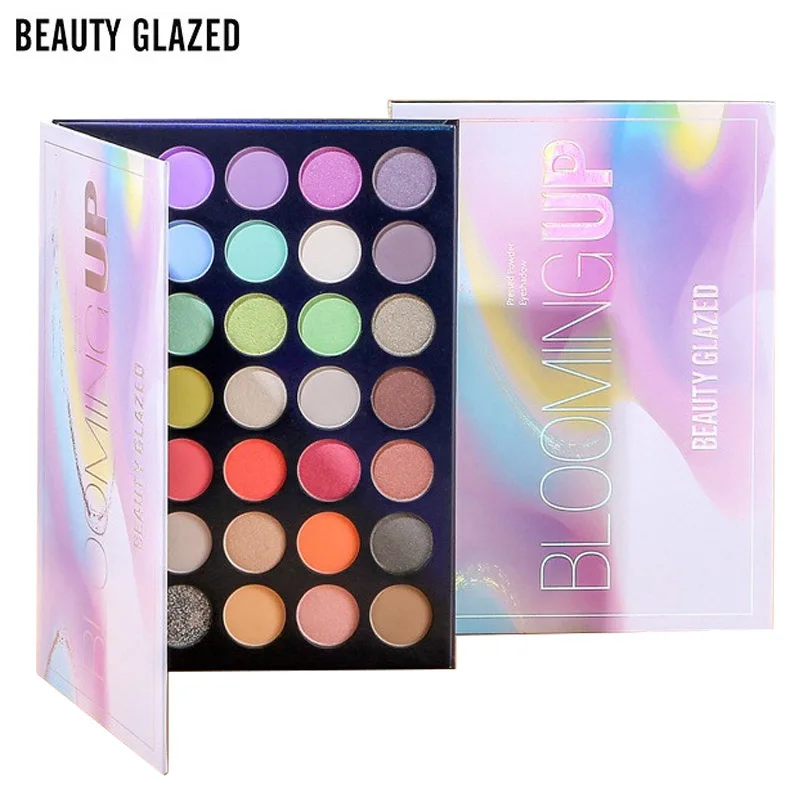 Палетка блестящих теней Beauty Glazed для макияжа глаз тени век с блестящими