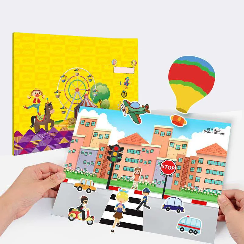 

Static Stickers Books for Kids Dress Up Toy Static Electricity Children Set Toys Painting Sticker Books Creative Puzzle Stickers