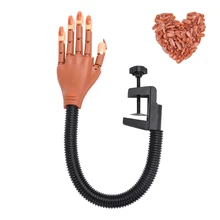 Arte do prego mãos prática profissional mão + 100 pçs dicas de unhas plástico ajustável flexível & macio prática modelo diy manicure ferramenta
