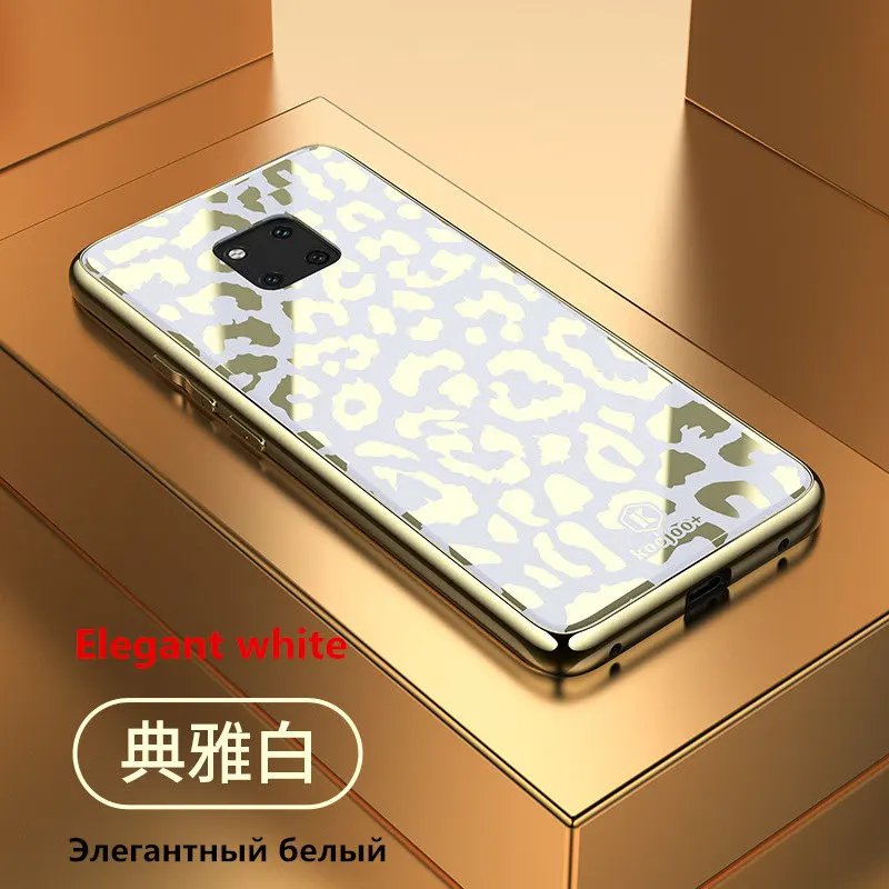 Белый Huawei p20 lite чехол гальваническим леопардовый чехол для телефона для huawei p30 p30 pro p30 lite mate 20 20X 20pro nova 3 3i 3e nova 4 4e - Цвет: Белый