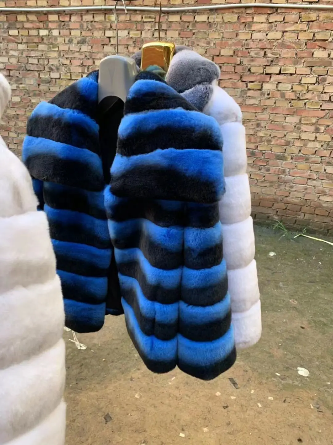 Real Fur Coat High Quality Rex Rabbit Fur Coat Jacket Standing Collar Long Sleeves Natural Real Fur Coat Ladies womens long black puffer coat Coats & Jackets