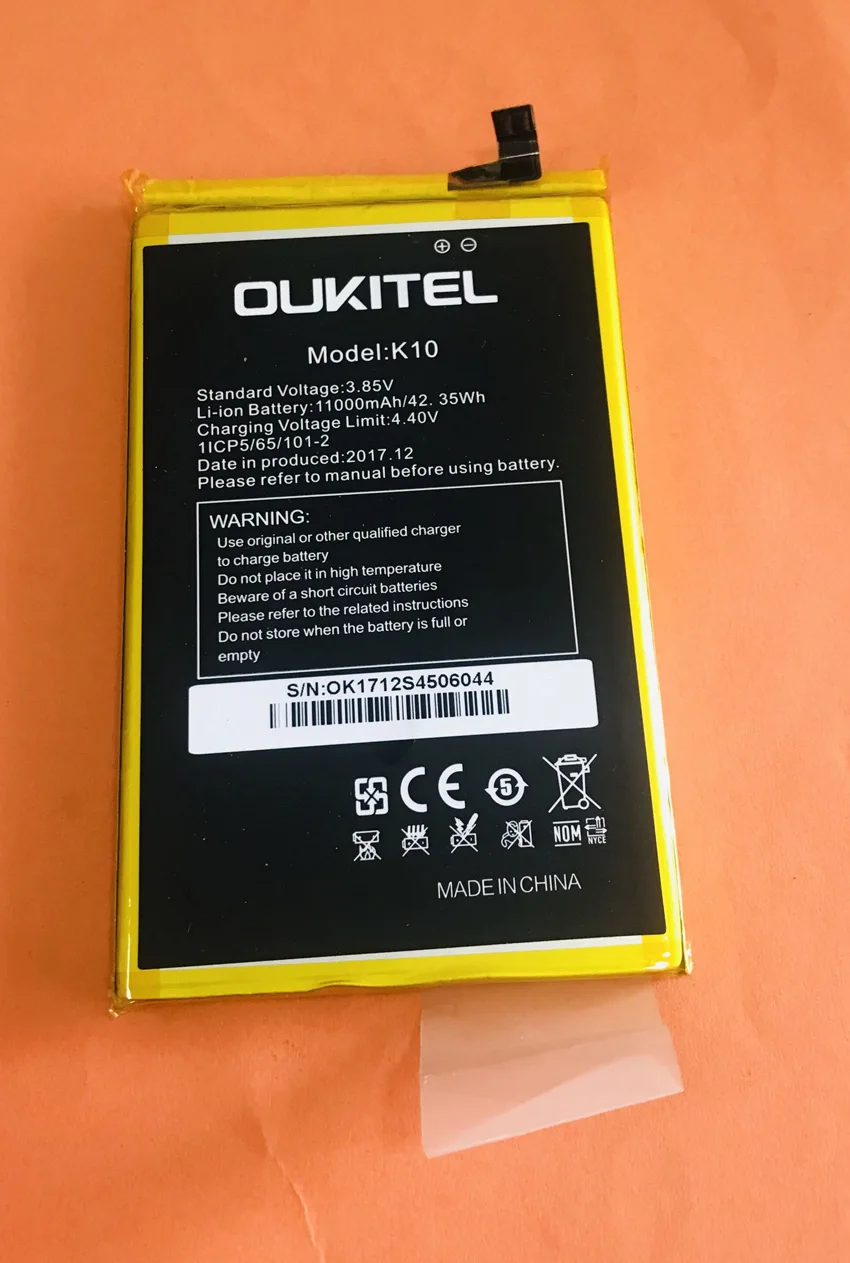 Б/у Оригинальная батарея Batterij Bateria 11000mAh для OUKITEL K10 MTK6763