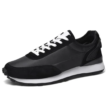 

Fashion Men Shoes Lightweight Breathable Casual Shoes Men Lace-up Men Sneakers Wear-resistant Comfortable Summer Size 46 Black