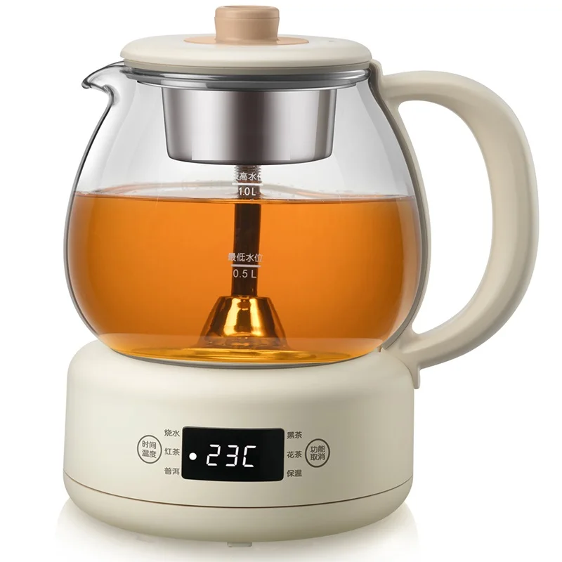 

220V 1L Automatic Electric Glass Kettle Tea Brewer For Home Automatic Health Pot Teapot Boiling Pot Portable Kettle Tea Cooking