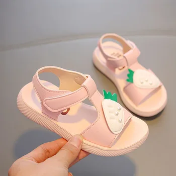 

Babaya Children's Sandals Girls Strawberry Decorative Princess Shoes 2020 Summer New Baby's Shoes Soft Bottom Student's Shoes