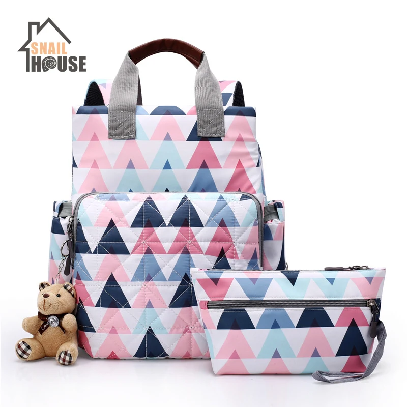 

Snailhouse Mummy Maternity Nappy Bag Waterproof Diaper Bag Stroller Travel Backpack Multi-pocket Print Nursing Bag for Baby Care