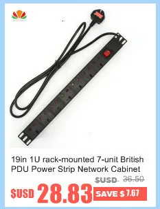 1" 1U 10A 7 блок распределения питания австралийская PDU стойка сетевого шкафа розетки стандартная розетка переключатель полосы питания как NZ