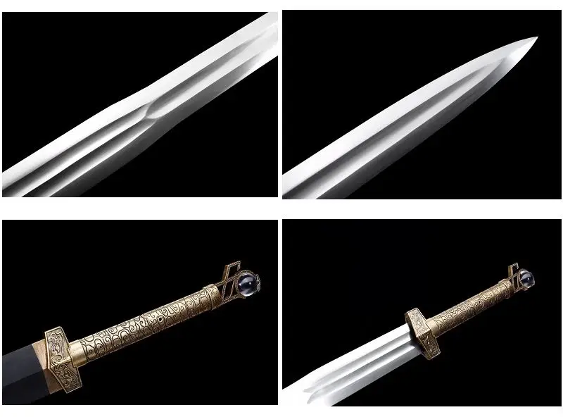 Quality WUSHU Sword Chinese characteristic Groove Manganese Steel straight Blade Cloud Jian