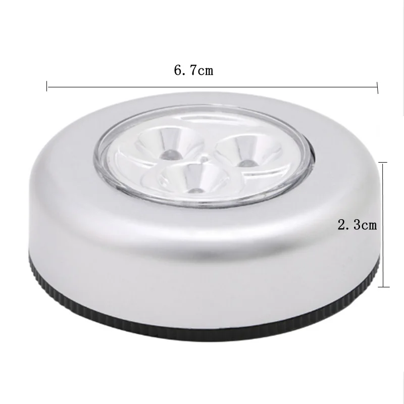 Мини 3 светодиодный настенный светильник кухонный шкаф Освещение для шкафа наклейка Сенсорная лампа небольшой кухонный шкаф Освещение ночного света