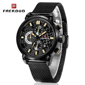 

Luxury Brand Men Stainless Steel Analog Watches Men's Quartz 24 Hours Date Clock Man Fashion Casual Sports Wirst Watch