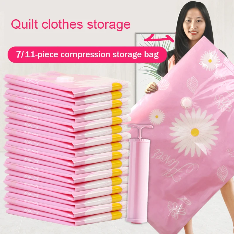

7/11 Piece Vacuum Clothes Compression Bag Home Student Dormitory Space-saving Tool Thickened Quilt Clothing Storage Bag