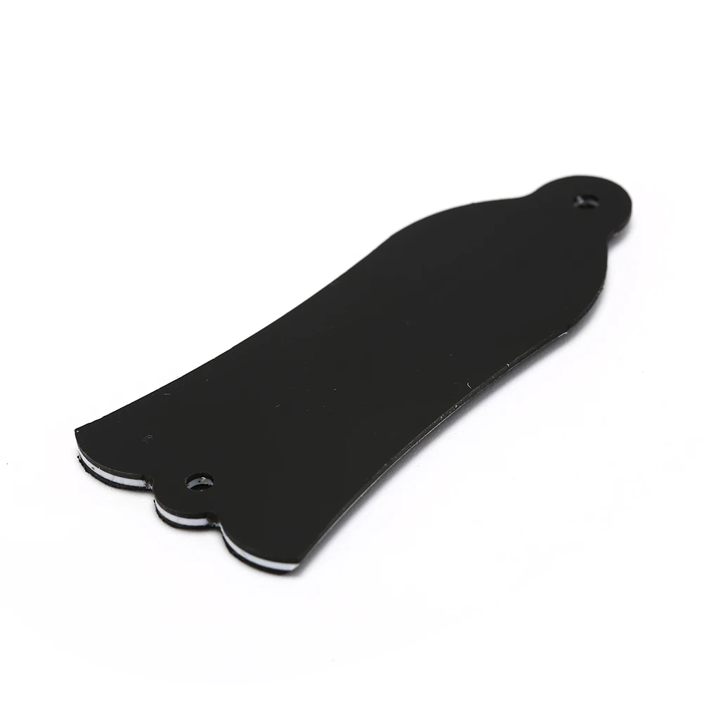 Black Bell Shape Guitar 2 Holes PVC Truss Rod Cover Plate Scroll Plate Gibson LP SG Flying V ES