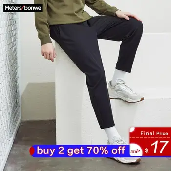 

Metersbonwe 2020 Men Handsome Sport Pants Spring New Jogging Trousers Fashion knitting Sports Male Black Brand casual pants
