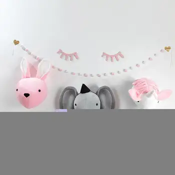 

Animal Head Elephant Deer Fox Swan Lion Tiger Head For Baby Room Decor Baby Kids Bedroom Hangings Wall Decor Gifts