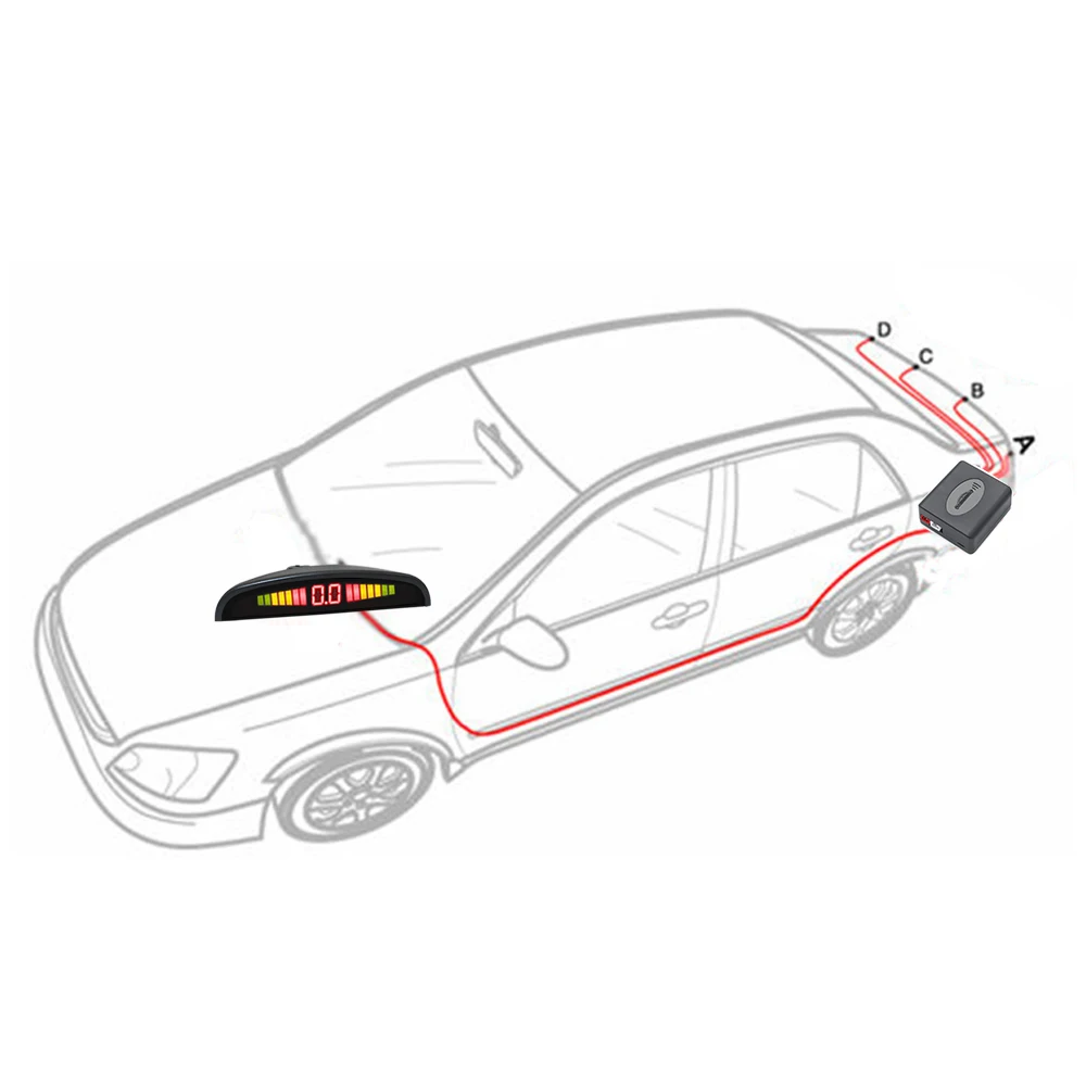 Автомобильный парковочный датчик с 4 датчиками s Автоматический обратный парктроник резервный автомобильный парковочный радар зуммер Sensos