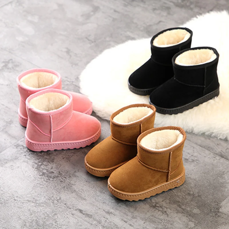 

Children's snow boots discount winter plush fur one new girls snow cotton boys cotton shoes baby