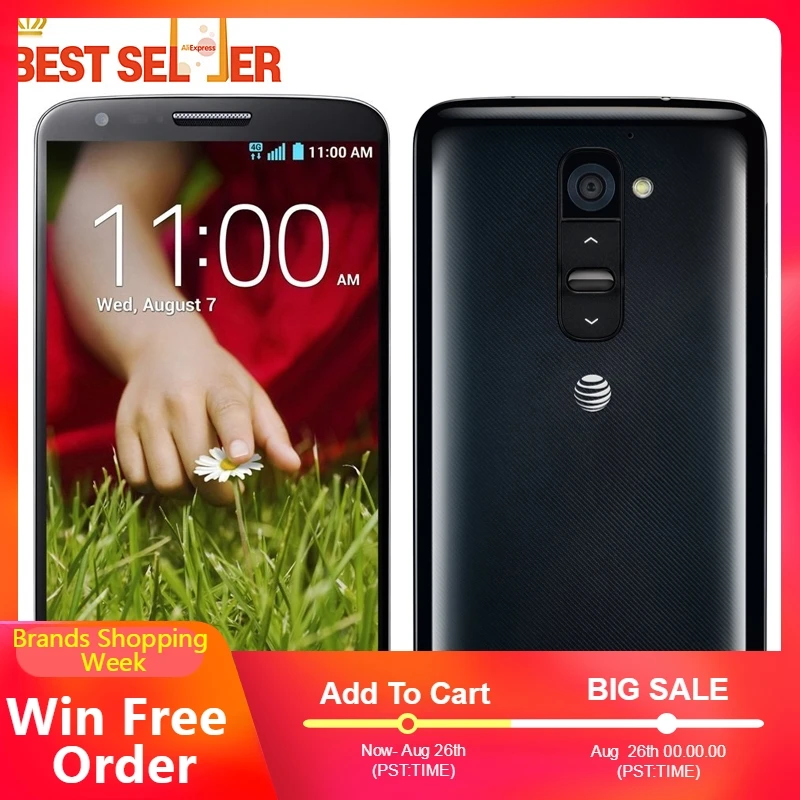 Оригинальный LG G2 F320 D800 D802 F320S F320K F320L разблокированный мобильный телефон