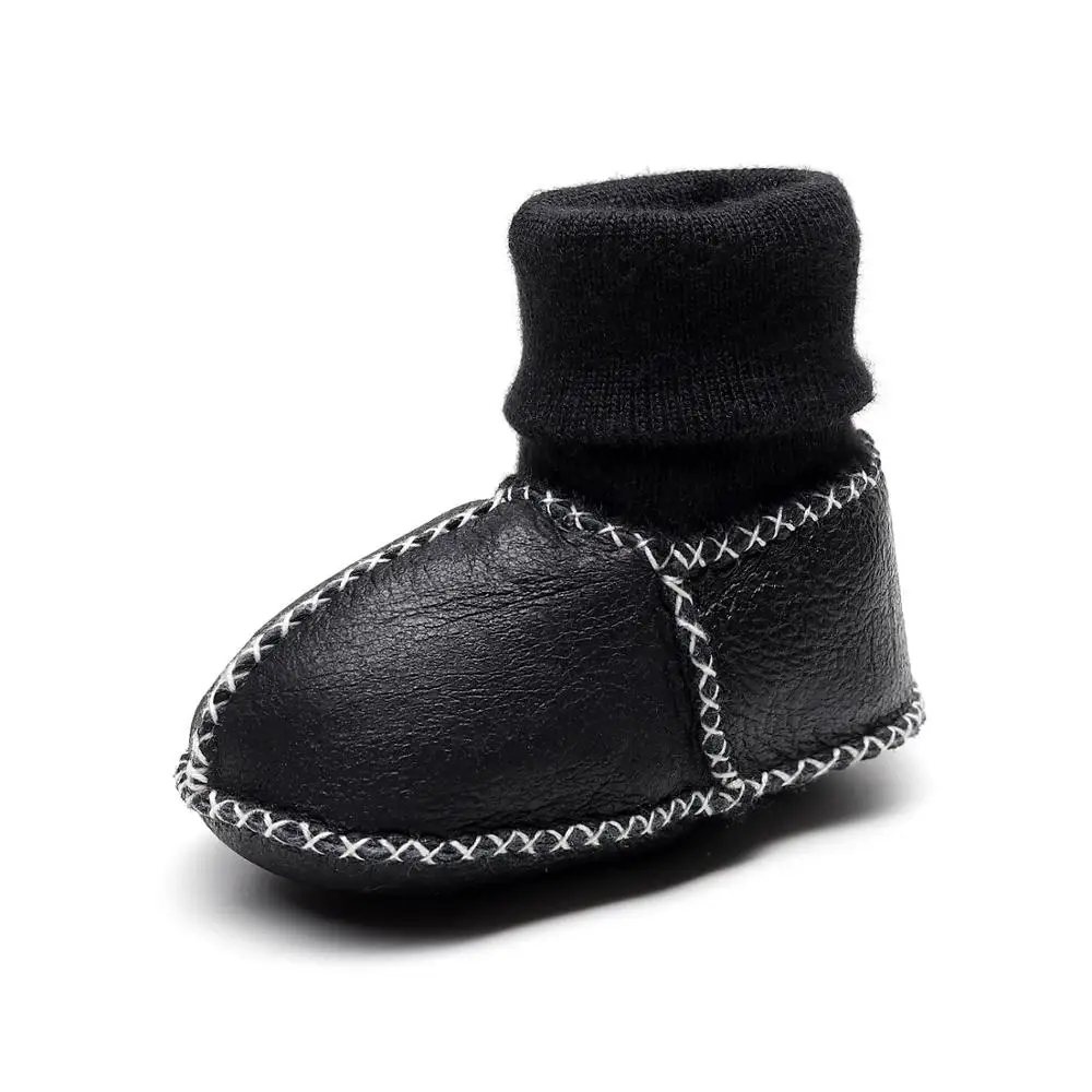 Зимние носки для малышей носки для мальчиков и девочек chaussette enfant, хлопковые детские гетры, детские носки-тапочки нескользящие носки для малышей - Цвет: Черный