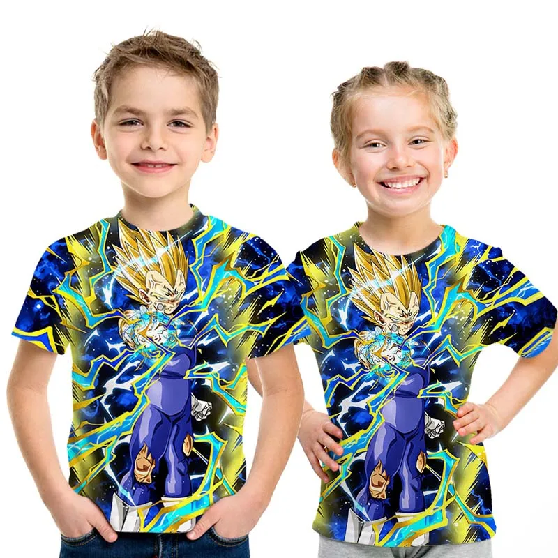 Детская футболка с 3D принтом Супер Саян летняя модная изображением дракона Z Goku