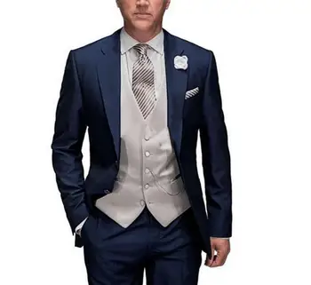 

New Arrival Custom Made Men Suits Groom Prom Suits Mens Casual Tuxedos Wedding Suits Formal Blazers Jacket+Pants+Vest A195