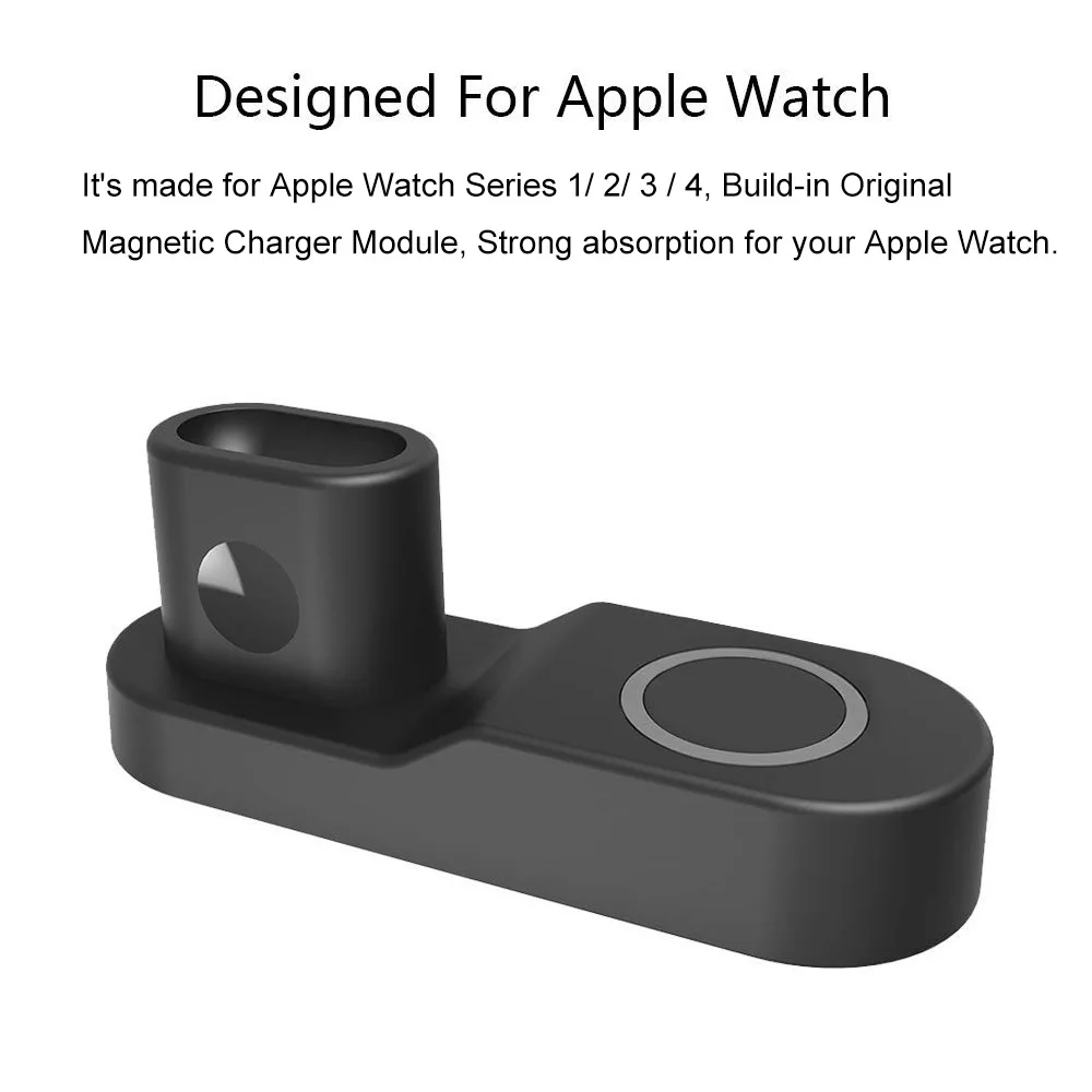 4 в 1 беспроводная зарядная док-станция для iPhone 11 iWatch 3 4 Быстрое беспроводное зарядное устройство Qi для Apple Watch Airpods USB Подставка для зарядки телефона