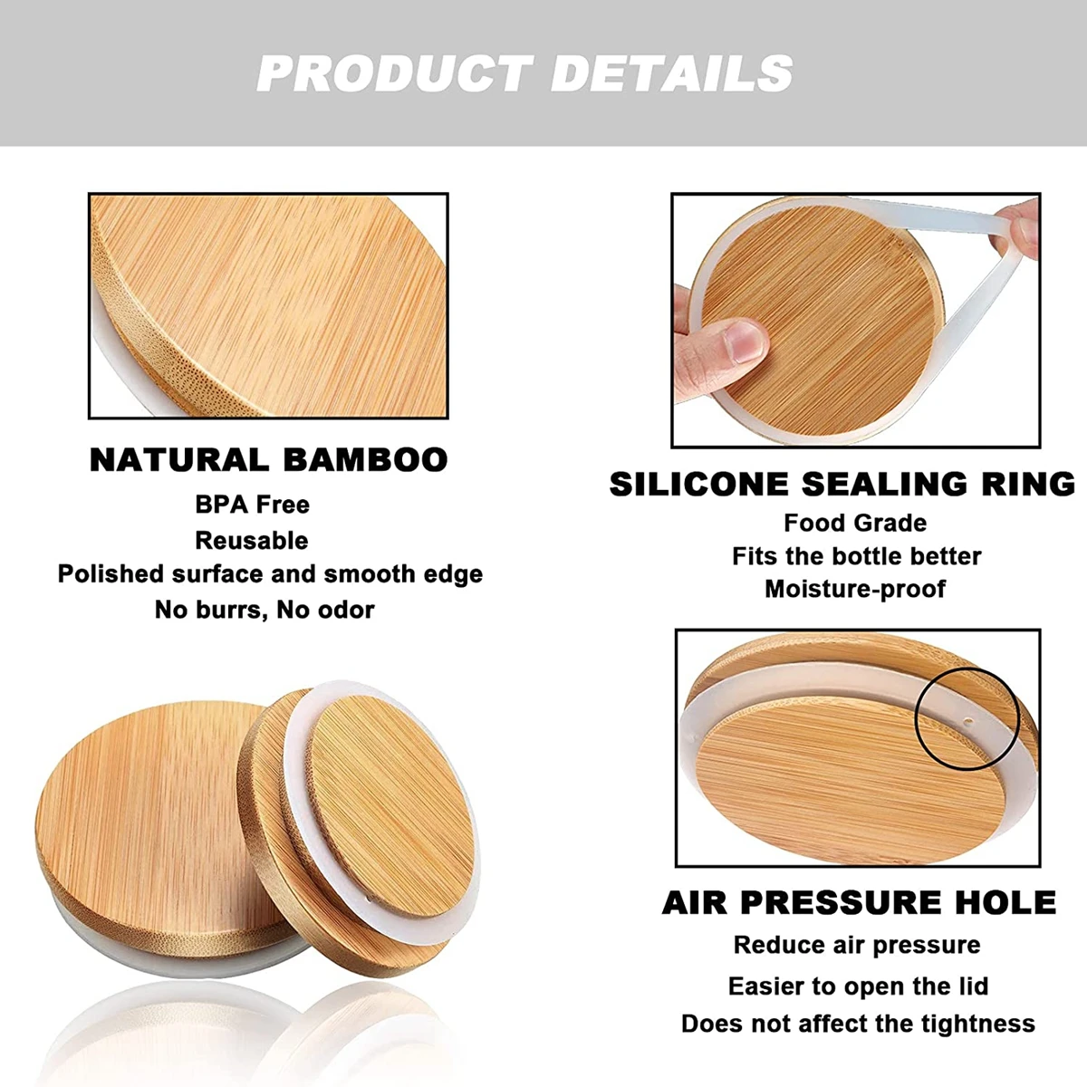 Reusable Storage Bottles with Silicone Seal Ring Covers Caps and Straw Hole for Mason Jar Lid Cups food cover kitchen storage box fresh keeping cover preservation cover bowl cover