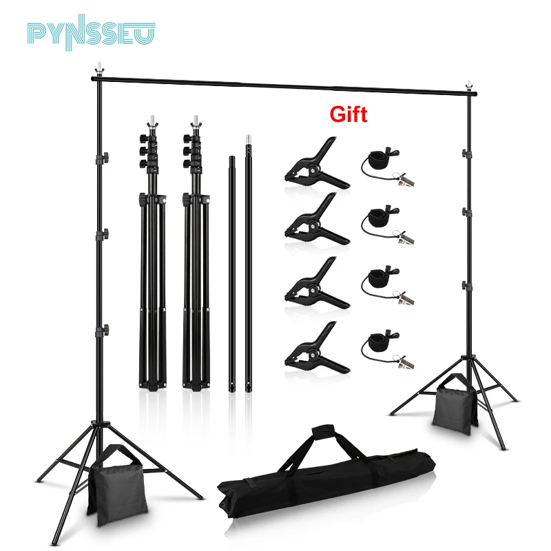 PYNSSEU Photo Background Stand 5 Size Adjustable Photography Muslin Support System with Carry Bag for Chroma Video | Электроника