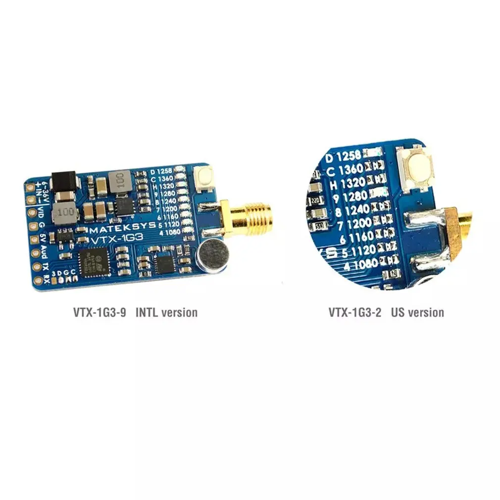 Matek System MATEKSYS VTX-1G3-9 1,2 ГГц 1,3 9CH международной сгиба листов INTL версия FPV видео передатчик для дрона с дистанционным управлением очки монитор