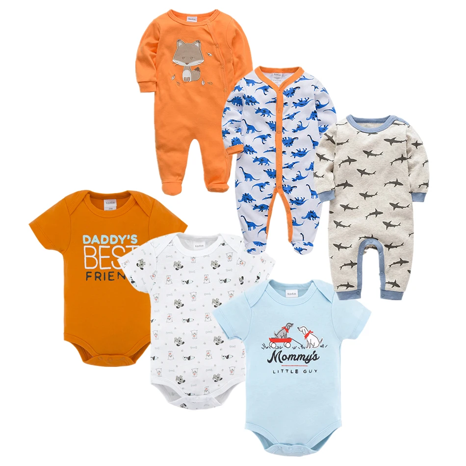  2019 Fashion Newborn Baby Girls Footies Set Boy Clothes Babies Footie Long Sleeve 100%cotton printi