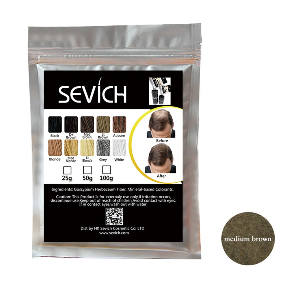 Refill лечение роста унисекс мгновенная укладка уход за потерей волокна моющиеся окрашивание волос строительное волокно здоровье порошок утолщение - Цвет: Medium Brown