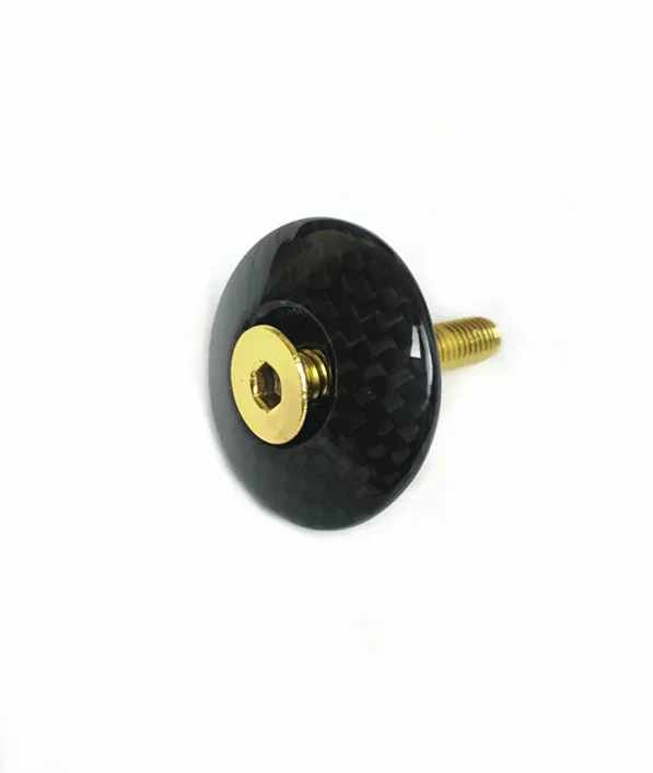Round golden top cap Superlight 6g велосипедная стебель полностью углеродная верхняя крышка с Ti винтом для 28,6 мм 1 1/" Стил вилка трубка Гарнитура Крышка - Цвет: Round golden top cap