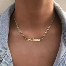 Custom Name Necklace Customized Old English Necklace Pendant With Name Necklace  Stainless Steel Necklace For Women Baby Mom