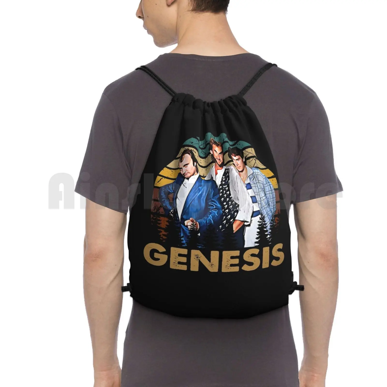 Immagine Vintage Genesis Trick Of The Tail Art Zaino Borsa Con Coulisse Equitazione Arrampicata Borsa Da Palestra Genesis Band Genesis Genesis Tour