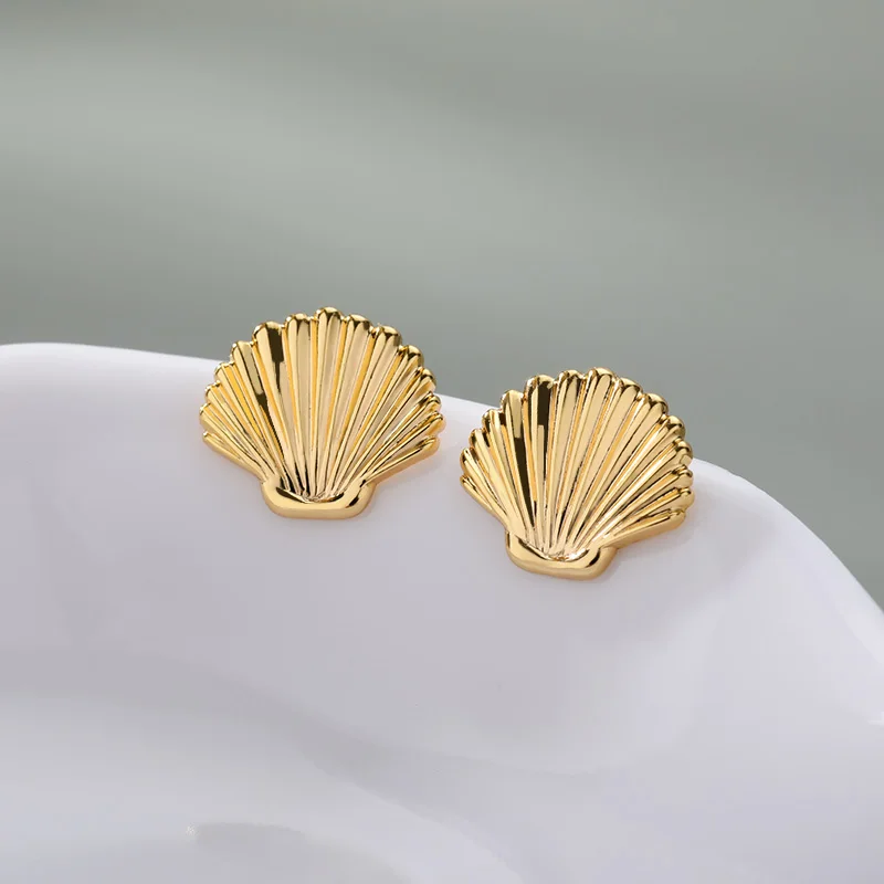 Minimalist Shell Earrings For Women Girls Korean Fashion Stainless Steel Shell Earring Wedding Aesthetic Jewelry Gift 2023