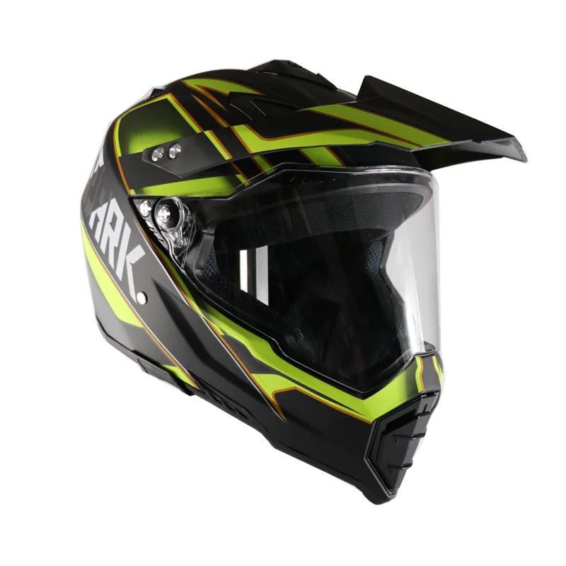 Helmet motorcycle helmet road cross-country racing dual-use lens off-road helmet ya black yellow