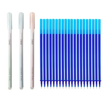 

21Pcs/Set Gel Pen Erasable Refill Magic Erasable Pen Refill 0.5mm Blue/Red/Black Ink School Office Stationery Writing Tool Gift