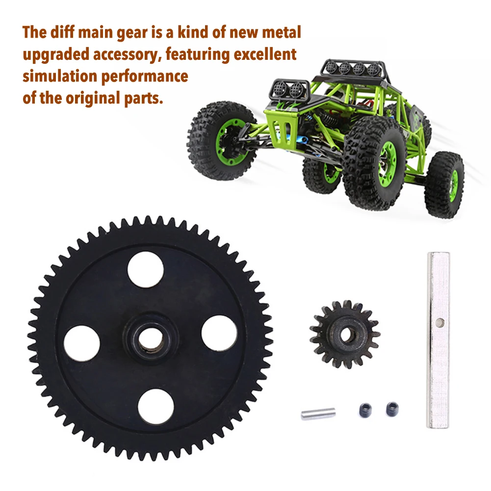 Главная Шестерня Diff 62T шестерня редуктора 0015 обновленные детали для Wltoys 12428 12423 1/12