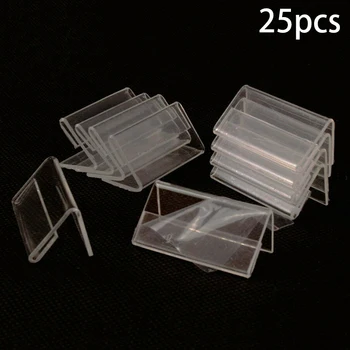 

25pcs Tag Plate 6*4cm Acrylic L-shaped Price Tag Display Holder Rack Label Stands Tool For Sign Stands, Poster Racks