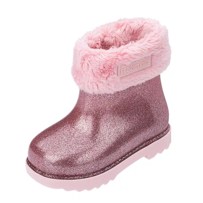 Детские ботинки Melissa Mini теплые хлопковые с блестками для девочек студенческие