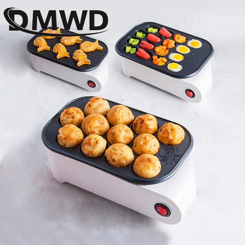 Takoyaki-máquina eléctrica Taiyaki para hornear huevos, tortilla, horno para pastel en forma de pez japonés