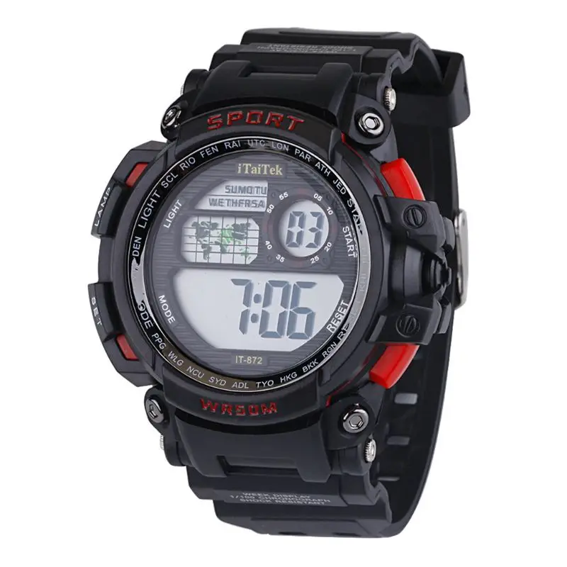 R Дети Мальчики Девочки Цифровые многофункциональные спортивные наручные часы унисекс дети студент Электронные Водонепроницаемые уличные часы M0XF - Цвет: R