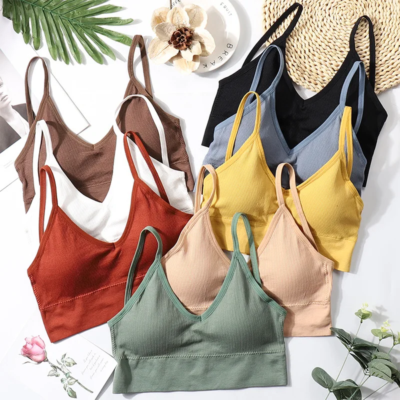 Women lingerie bra women tube tops women bras tube top seamless underwear U back cropped top camis active bra fitness lingerie women bralette removable pad