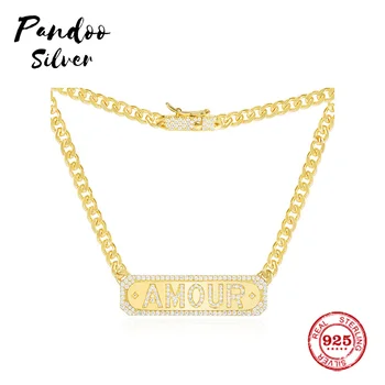 

Fashion Charm Sterling Silver Copy 1:1 Copy,Yellow Silver Amour Chain Necklace Women Monaco Luxury Jewelry Gift With Logo