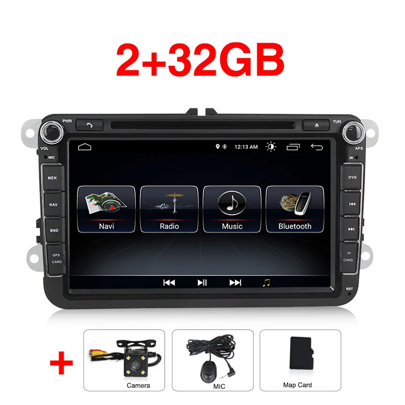 " Android 8,0 автомобильный dvd-плеер радио аудио gps Navi для VW Polo Jetta Tiguan passat b6 cc fabia Octavia Skoda Yeti Seat Praktic - Цвет: Car dvd camera