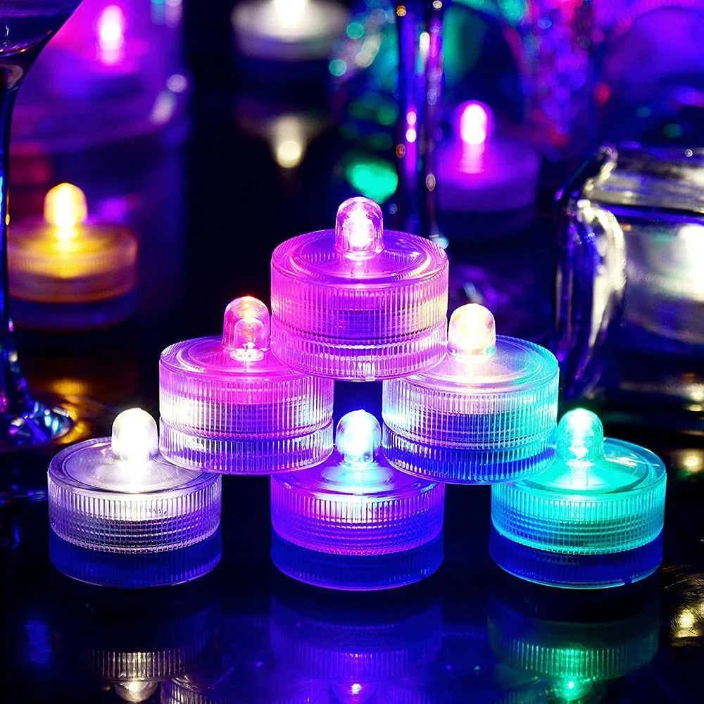 Luzes LED submersíveis para casamento, luzes LED