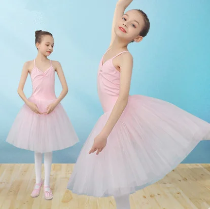 Балетное платье жилет для девочек трико Vestidos От 3 до 16 лет балетная танцевальная юбка высокое качество хлопок Детский балетный танцевальный костюм с пачкой