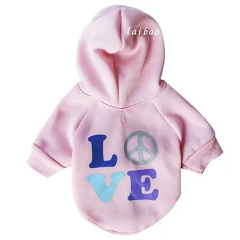 

Pink Letter Dog Clothes Hoodie Pet Clothes for Small Dogs Coat LOVE Autumn Winter Fashion Chihuahua Cloth Boy Ropa Para Perro