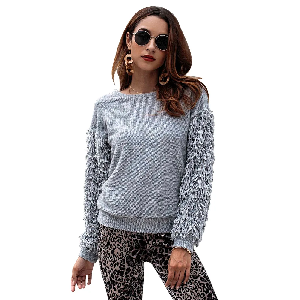 

2019 Women Sweater Autumn Winter Long Sleeve Tassels Solid Tops Loose Women Clothes Soft Comfortable Casual Female Pullover warm