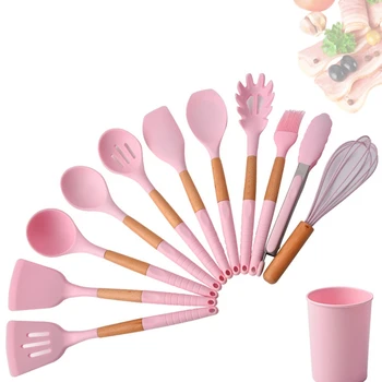 

12pcs Silicone Kitchenware Cooking Utensils Set Heat Resistant Kitchen Non-Stick Cooking Utensils Baking Tools