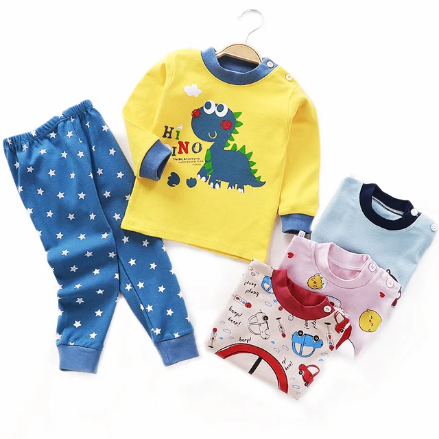 Детские пижамные комплекты, комплект одежды для сна для маленьких мальчиков и девочек, хлопковые комплекты из искусственной кожи и брюк, одежда для девочек с героями мультфильмов, одежда для сна, Пижамный костюм 1